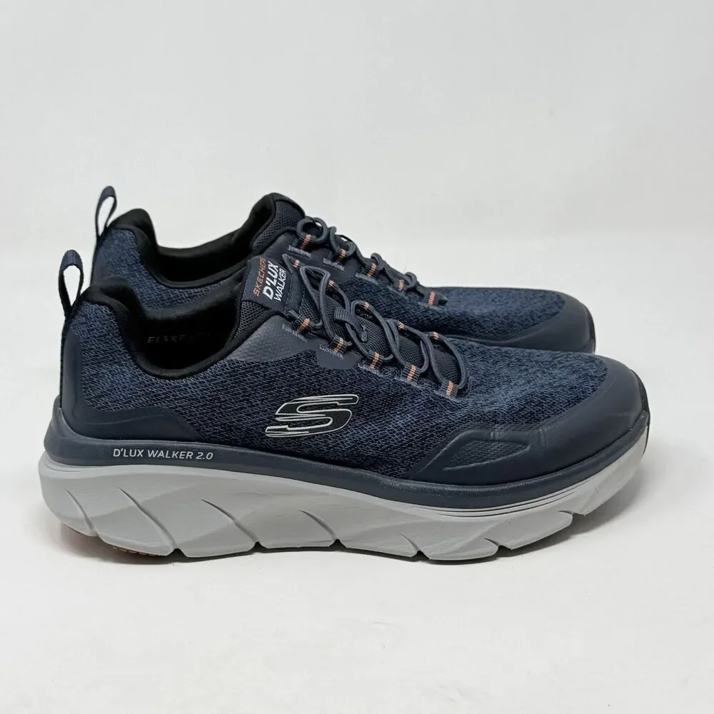 Skechers D'lux Walker 2.0 Steadyway Sneakers Mens 8.5 4E Extra Wide Blue Slip On
